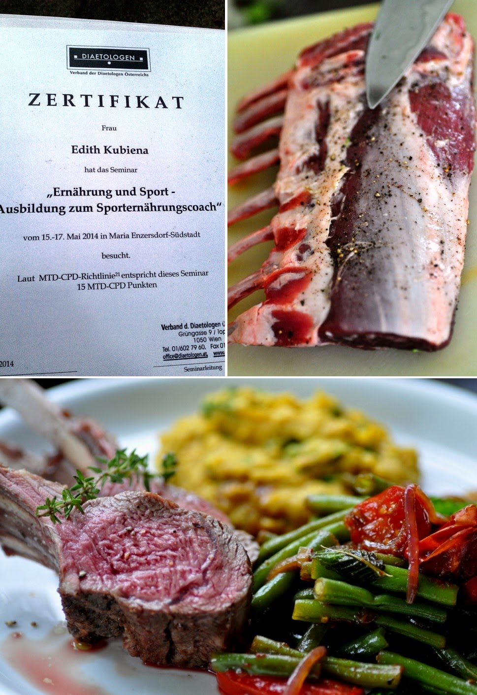 Lammkronen mit Fisolen und Kichererbsenpüree - Kubiena - Kochblog